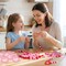 Mom Necklace Craft Kit – 24Pcs DIY Mother’s Day Wooden Heart Pendant Beads Necklace Making Kit with “Love Mother” Greeting Card – Kids School Classroom & Family Party Favor